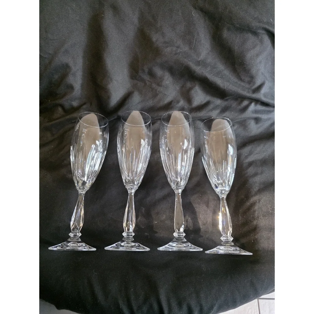 Set of 4 Zwiesel Glas Crystal Champagne Wine Flutes–8
